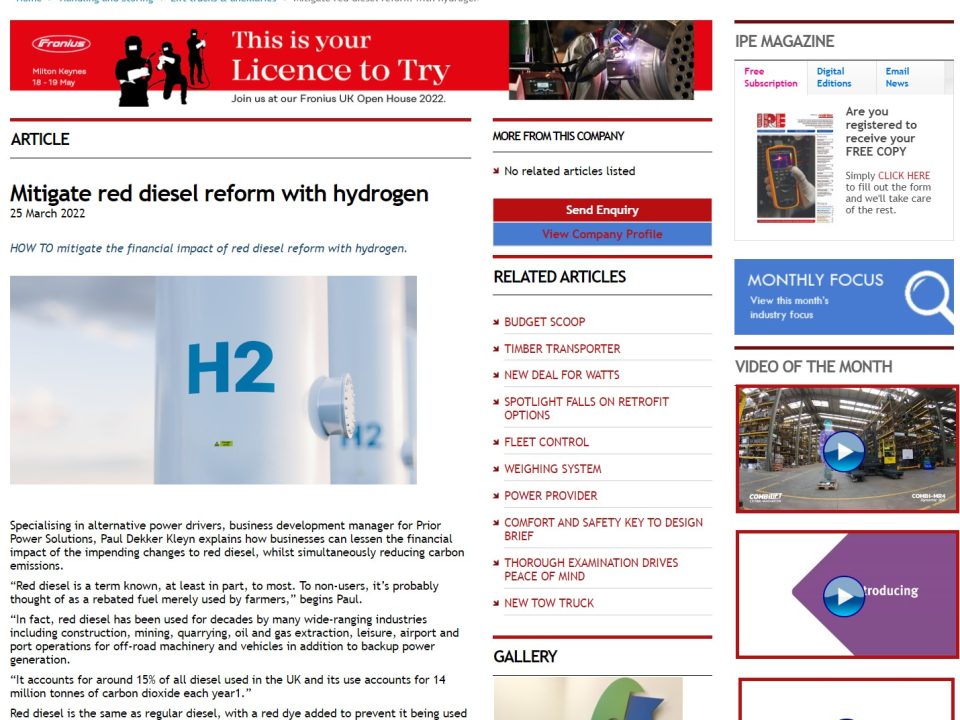 Mitigate Red Diesel Reform with Hydrogen